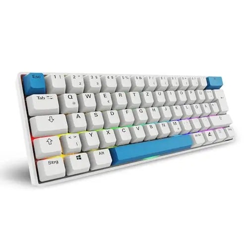 Sharkoon Skiller SGK50 S4 Gen2 - Weiße Gaming-Tastatur, 60% DE-Layout