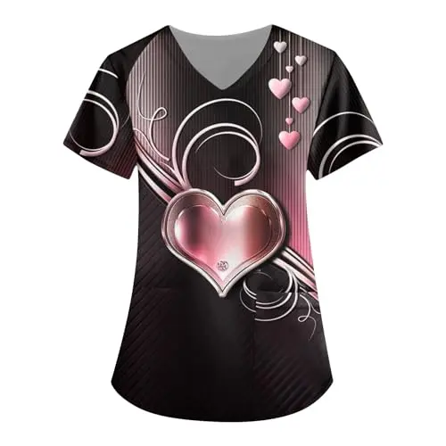 Damen Kasack Valentinstag Tunika Pflege Kleidung - Pink, XL