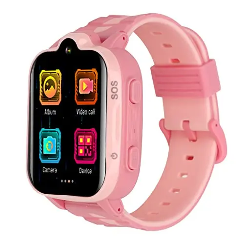 RiToEasysports 4G Kinder-Smartwatch mit GPS, Wasserdicht, Videoanruf & SOS-Modus (Rosa)