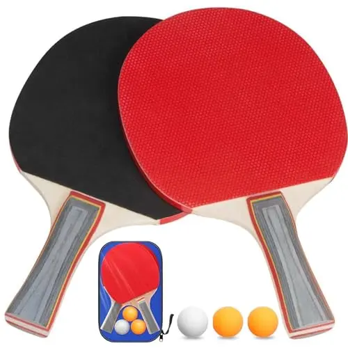 Premium Tischtennis Schläger Set mit Tasche und 3 Bällen – Ideal für Anfänger und Heimunterhaltung