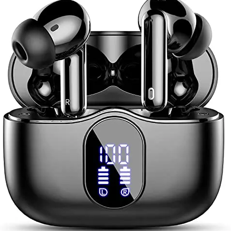 Bluetooth In-Ear Kopfhörer mit 40 Std. Laufzeit, Mikrofon, ANC, LED-Anzeige, tiefer Bass für Sport, Arbeit und Studium