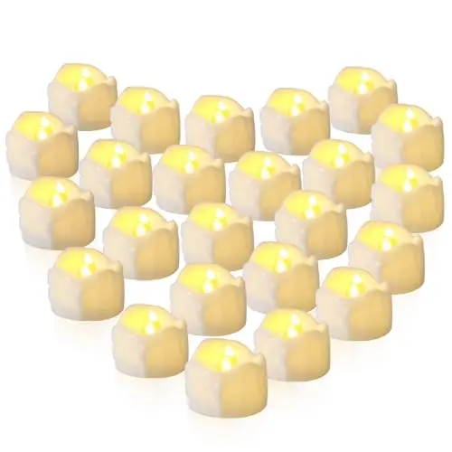 CIOXSOIO 24 Stück LED Teelichter, flammenlose Kerzen, warmweiß, für Hochzeiten, Partys und Dekoration