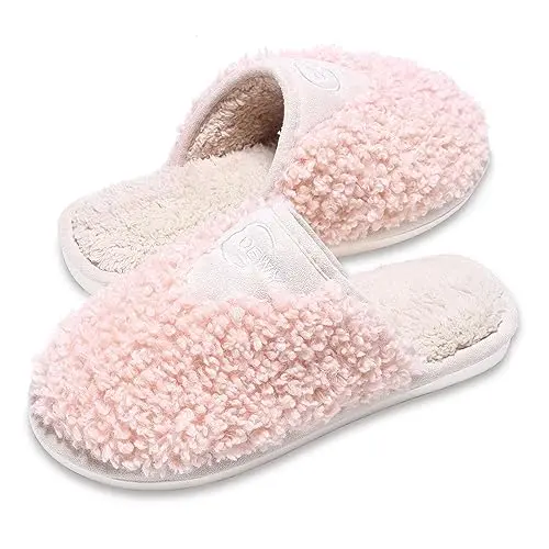 GOEWY Hausschuhe für Damen und Herren - Weiche, rutschfeste Pantoffeln aus Plüsch (Rosa, 37/38 EU)
