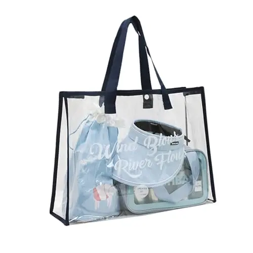 Große wasserdichte Strandtasche für Damen, transparent, ideal für Urlaub, Schwimmen und Outdoor