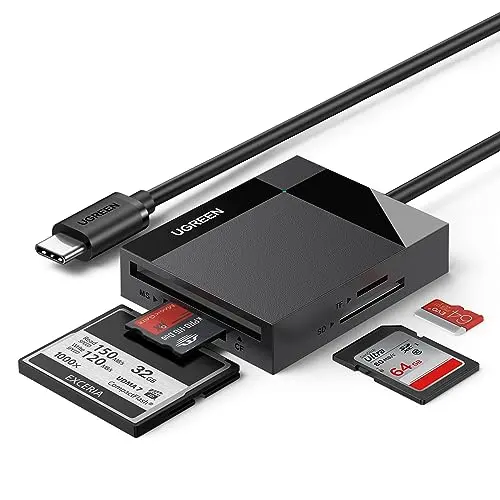 UGREEN USB C Kartenleser 4 in 1 für iPhone 15 Pro Max, Galaxy S23, MacBook Pro/Air, iPad Pro