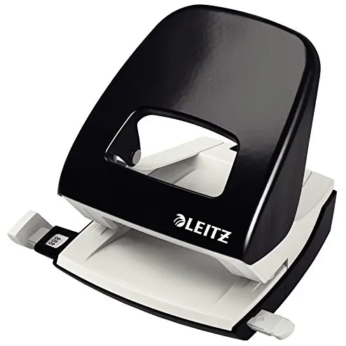 Leitz Büro Locher aus Metall, Für 30 Blatt, ergonomisch, schwarz