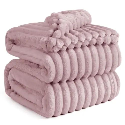 BEDSURE Kuscheldecke für Zimmer Deko - Weiche Rosa Decke, 230 x 270 cm, Ideal als Sofadecke oder Geschenk für Frauen