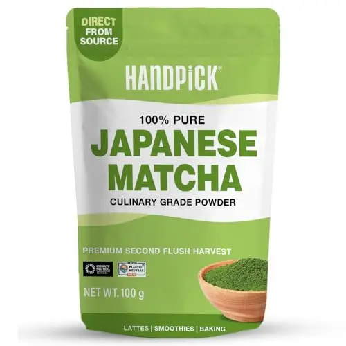 Matcha Pulver (100g, 50+ Tassen) - Japanisches Matcha Grüntee Pulver für Latte & Smoothies