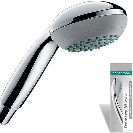 hansgrohe Crometta 85 Handbrause mit 2 Strahlen, rund, Antikalk, Chrom, 85 mm Durchmesser