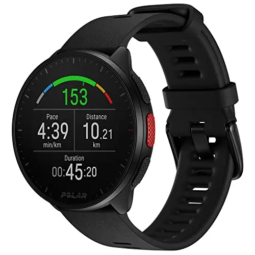 Polar Pacer - GPS-Laufuhr mit Pulsmesser und Musiksteuerung, Night Black, S-L