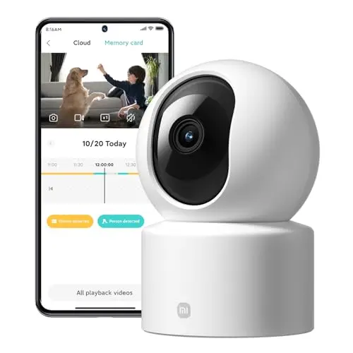 XIAOMI C301 Überwachungskamera Innen 2K WLAN mit 360° Panoramablick, Personenkennung, Nachtsicht, Zwei-Wege-Audio, Privatsphäre-Schutz