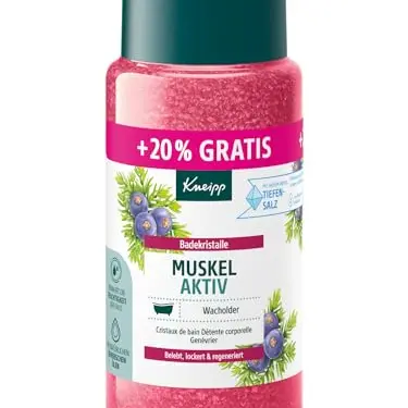 Kneipp Badekristalle Muskel Aktiv - 720g - mit ätherischen Ölen von Wacholder, Eukalyptus und Rosmarin