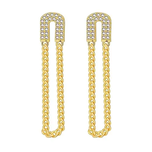 Dangle Creolen für Frauen - Ästhetische Gold- und versilberte Ohrringe