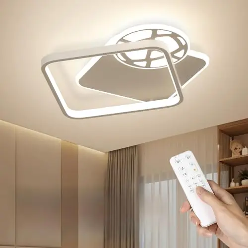OTREN LED Deckenleuchte Dimmbar 43CM Fußballlampe mit Fernbedienung & App für Wohnzimmer, Kinder- und Jugendzimmer