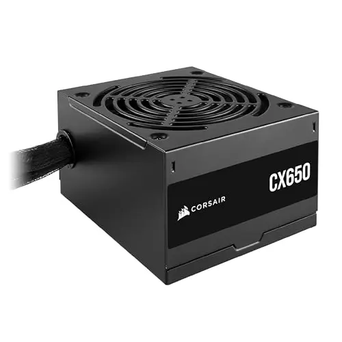 CORSAIR CX650 650W Netzteil, 80 Plus Bronze, Geräuscharm, Ummantelte Kabel, Schwarz, Nicht Modular