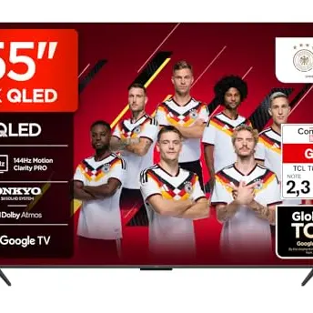 TCL 55T8C 55 Zoll QLED 4K HDR Fernseher, Smart TV mit Dolby Vision und Sprachsteuerung