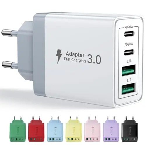 Aioneus 40W Multi-Ladegerät mit USB-C & USB-A, Schnellladen für iPhone, Samsung & Handys