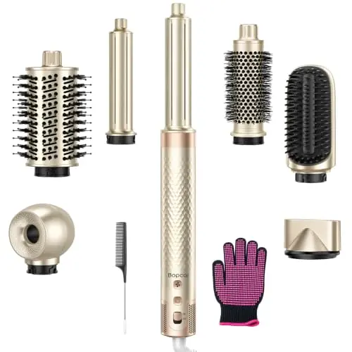 Bopcal 7-in-1 Airstyler & Ionen-Föhn mit Auto-Wrap Lockenstab