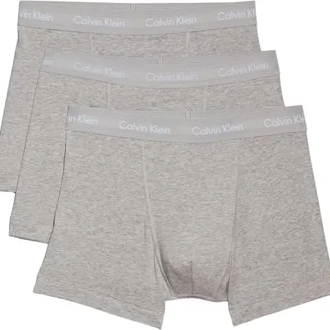 Calvin Klein Herren 3er Pack Boxershorts, Grau Heather, Größe S
