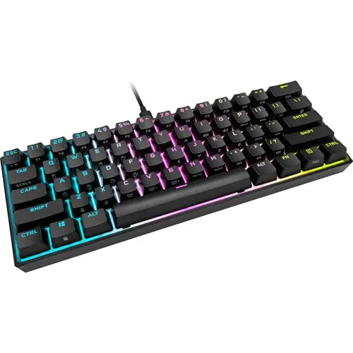 Corsair K65 RGB MINI 60% mechanische Gaming-Tastatur mit RGB-Beleuchtung, CHERRY MX SPEED, PBT-Tasten, schwarz
