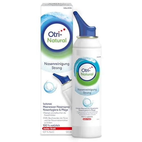 OtriNatural Nasenspray, 100% natürlich, Meerwasser, reinigt & spült Nasenhöhlen, 125 ml