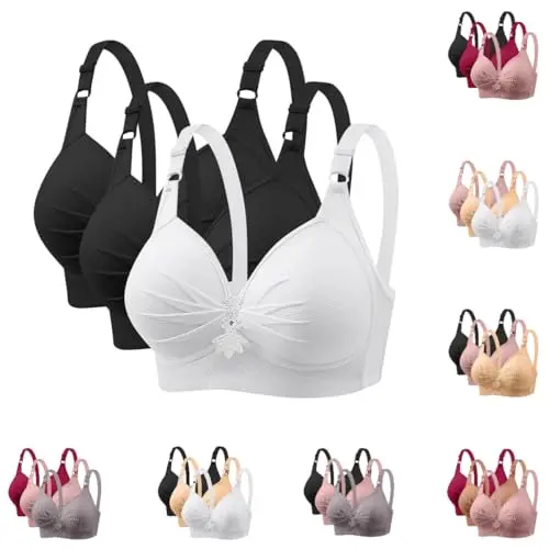 Damen-BHs ohne Bügel, 3er Set, Komfort, verstellbar und atmungsaktiv, ideal für Yoga und Alltag