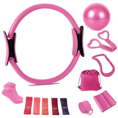 Roadtime Pilates Set für Zuhause, 13-teiliges Anfänger-Set mit 25 cm Yoga-Ball