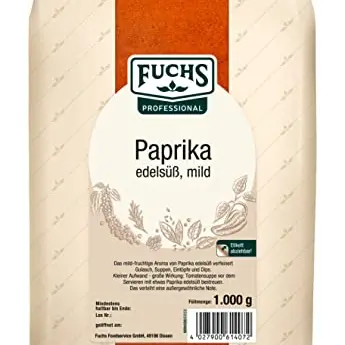 Fuchs Professional Paprika edelsüß mild - 1 kg Gewürz für Gulasch, Saucen und Dips im recyclebaren Beutel