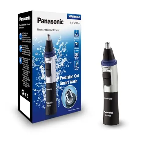 Panasonic ER-GN30-K503 Nasen- und Ohrhaartrimmer für Männer, kabellos, Schwarz