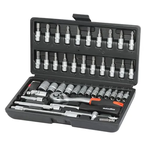 ValueMax 46-tlg. Steckschlüsselsatz mit 1/4" Umschaltknarre und Werkzeugkoffer