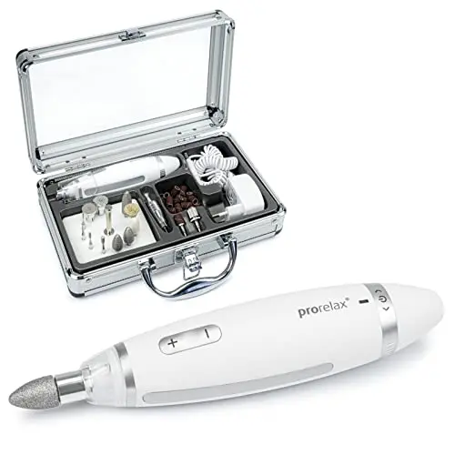 Prorelax Maniküre- & Pediküre-Set DELUXE für Damen und Herren mit 15 hochwertigen Stahlaufsätzen und LED-Licht