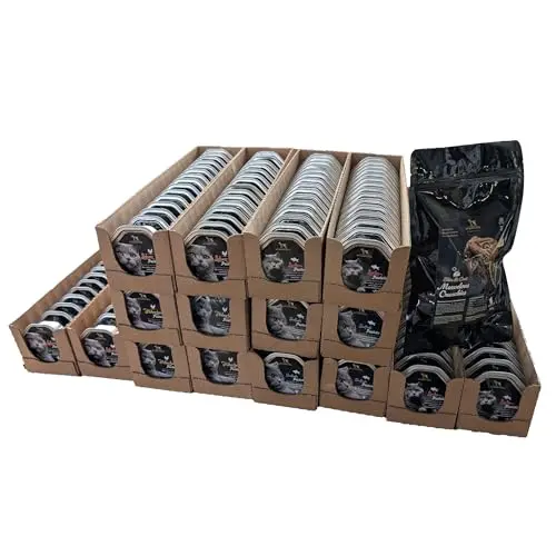 MY HAPPY PETS Super Premium getreidefreies Katzenfutter mit Snacks - 240 x 99,2g Schalen