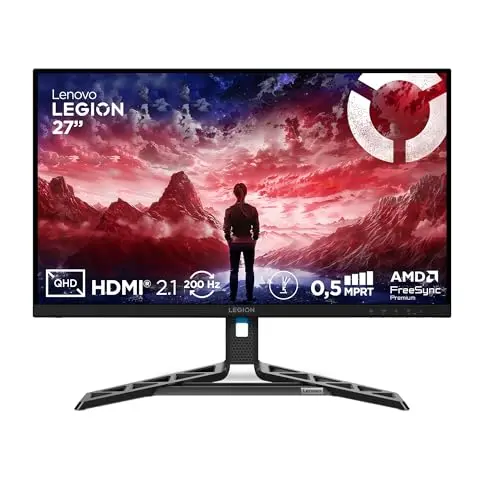 Lenovo Legion R27qe Gen 2 27" QHD Gaming Monitor, 200Hz, IPS, HDMI & DisplayPort, TÜV Eye Comfort, schwarz