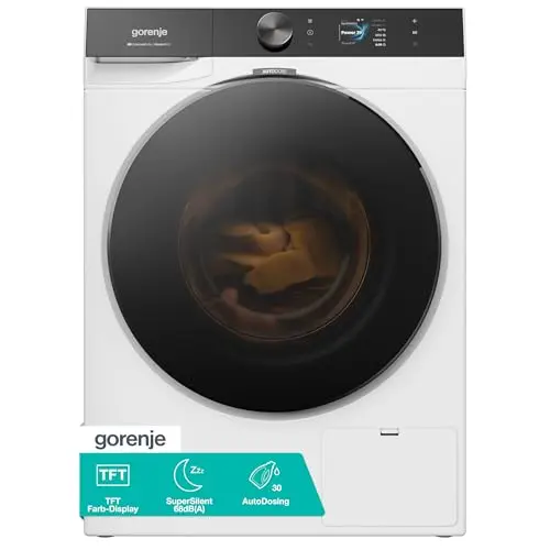 Gorenje Waschmaschine 10kg, Dampffunktion, TFT-Display, leise, 20 Programme, AutoDosing, schnellwäsche, weiß