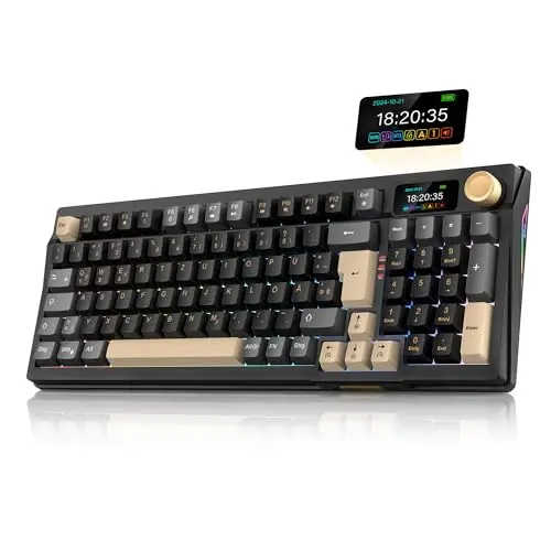 RedThunder K95 Kabellose Gaming-Tastatur mit 1,88” Display, 96 Tasten, RGB und Hot-swap