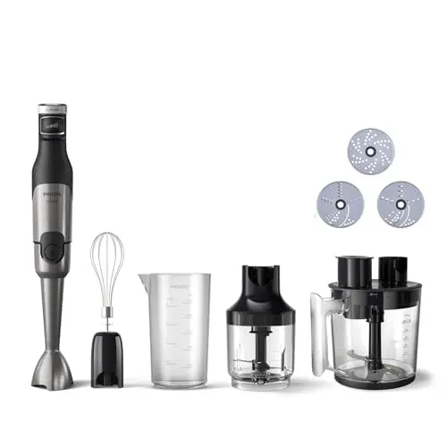 Philips 5000-Serie Stabmixer mit Zerkleinerer und Schneebesen - 1200W, stufenlose Geschwindigkeitseinstellung