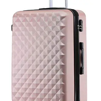 BEIBYE Zwillingsrollen Trolley Koffer Set (Rosa Gold, Größe L)