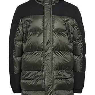 Blend Herren Winterjacke Warm gefüttert mit Kapuze, Größe L, Farbe: Forest Night