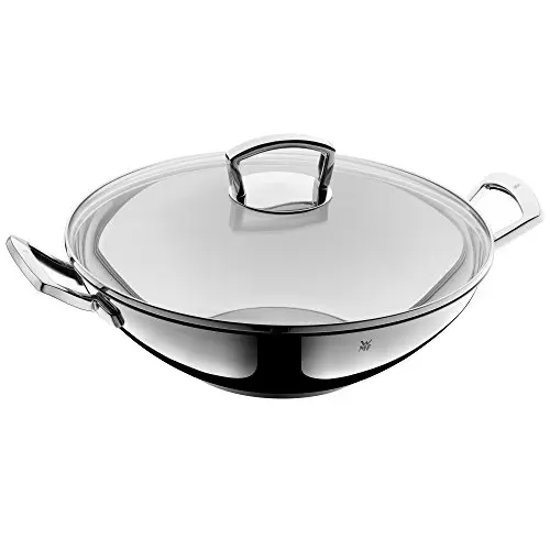 WMF Wokpfanne 36 cm aus Cromargan Edelstahl, induktionsgeeignet, inklusive Deckel, spülmaschinenfest