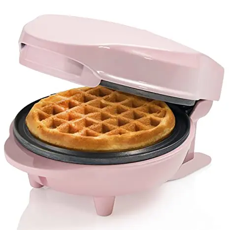 Bestron Mini-Waffeleisen im Retro Design, rosa, 550 Watt – Ideal für Kindergeburtstage und Feiern