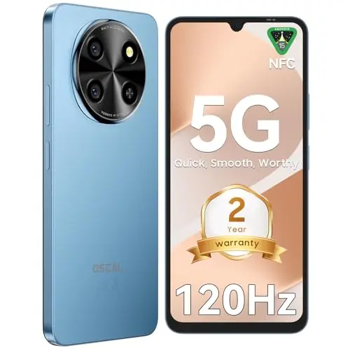 OSCAL Tiger 8 5G Smartphone 6.88" 120Hz, 12GB+128GB, 5000mAh, Dual SIM, Face ID, GPS, Blau