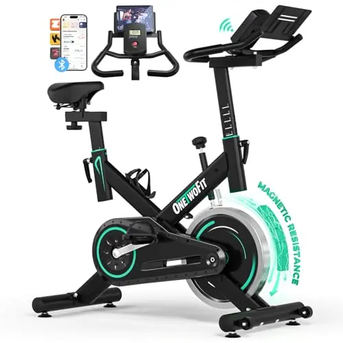 ONETWOFIT Heimtrainer 2026 mit LCD-Display, einstellbarem Widerstand und Tablet-Halterung, bis 160 kg