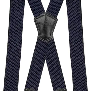 Decalen Hosenträger für Herren 4 cm Breit, Einstellbar und Elastisch, X Style (Marineblau)