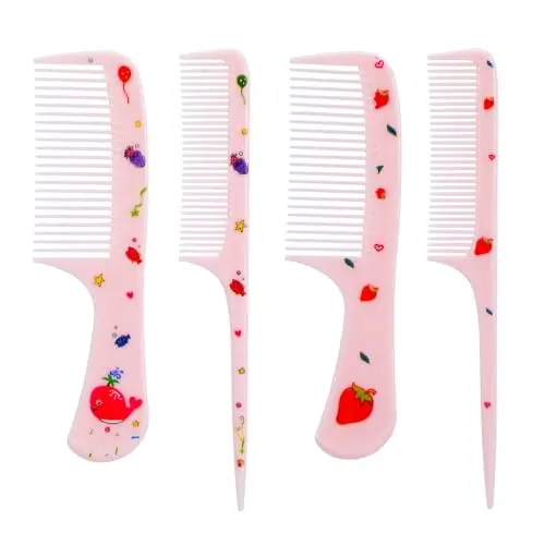 Qianyu Rosa Haarkamm-Set mit 8 Mini Kämmen - Tragbar & antistatisch