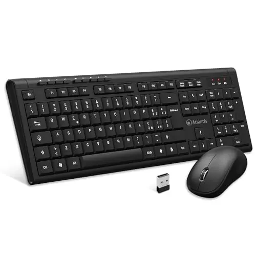 Atlantis P013-AX280G+M Kit Wireless + Ottico Wireless 3 PULSANTI RICEVITORE USB Nano Size Schwarz