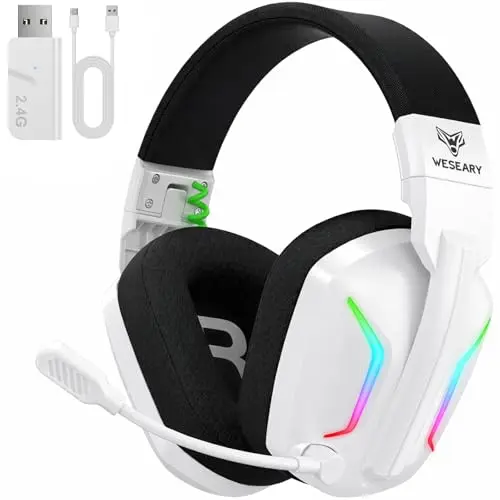 WESEARY WG1 Bluetooth Gaming Headset für PS5, PS4, PC und Switch – Faltbar, Noise Cancelling, 50+ Stunden Akkulaufzeit