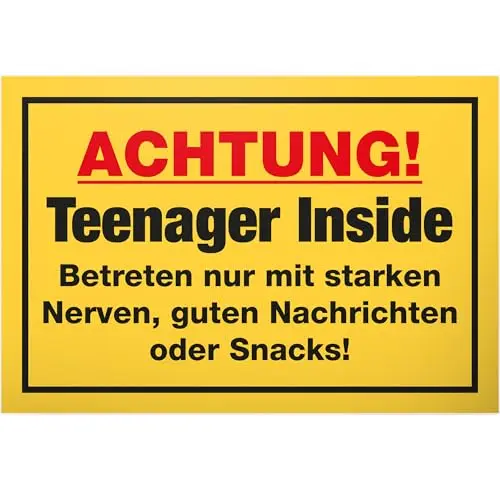 DankeDir! Teenager Schild 30 x 20 cm – Türschild für Jungen und Mädchen – Dekoration Geschenkidee für das Jugendzimmer