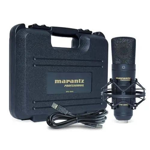 Marantz Professional MPM-2000U - USB-Kondensatormikrofon für Gaming und Streaming, Schwarz