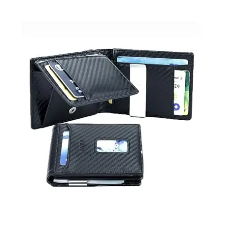 Kurt® Slim Wallet mit Münzfach & RFID-Schutz | Mini Geldbörse für Herren & Damen - Carbon