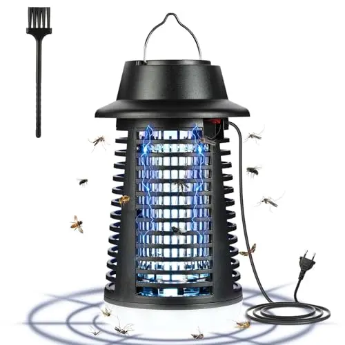 AOOWU Insektenvernichter Elektrisch mit UV-Lampe, Mückenfalle, 4200V, IPX4, anti-Insekten-Lampe für Mücken, Fliegen und Motten